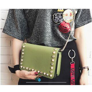 Faux-pearl Rhinestone Chain Strap Shoulder Bag