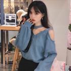 Halter Pullover / Mini A-line Skirt