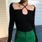 Halter Cold-shoulder T-shirt