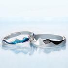 Couple Matching 925 Sterling Silver Mountain Ring