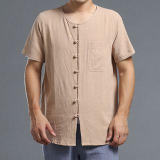 Button Down Short-sleeve Top