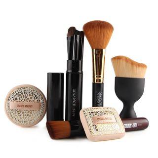Set Of 10: Makeup Brush + Powder Puff One Size - One Size