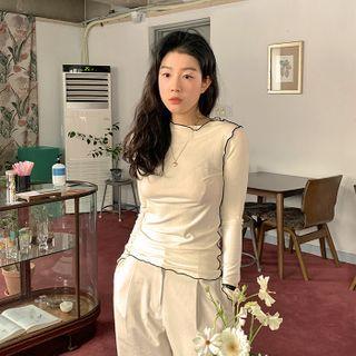 Lettuce-trim Ribbed Top