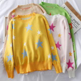 Loose-fit Star-print Knit Sweater