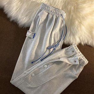 High Waist Straight Leg Applique Harem Pants