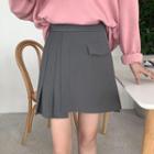 High-waist Asymmetrical Short Skirt