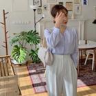 V-neck Button-up Blouse