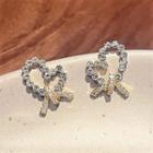 Rhinestone Heart Stud Earring Love Heart - One Size