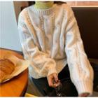 Plain Cable Knit Sweater / Turtleneck Top / Midi Skirt