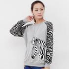 Zebra-print Pullover