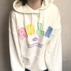 Rainbow Lettering Embroidered Hoodie