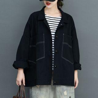 Contrast Stitching Single-breasted Jacket