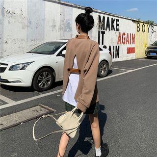 Open Back Loose-fit Pullover Dark Brown - One Size