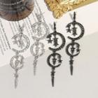 Moon & Star Alloy Dangle Earring 1 Pair - Black - One Size