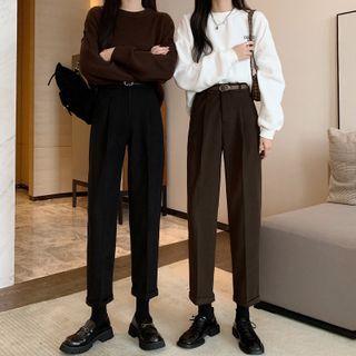 Set: High Waist Dress Pants + Belt