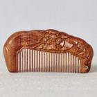 Lotus Wooden Hair Comb Brown - One Size