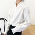 Stand Collar Shirt White - One Size