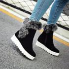 Platform Fleece-lined Short Boots