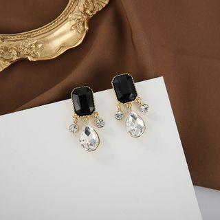 Rhinestone Earring 1 Pair - 925 Silver - Earrings - One Size