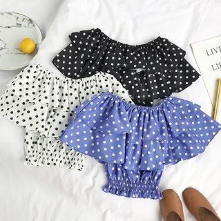 Polka Dot Off-shoulder Crop Top