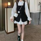 Button-up Vest / Long-sleeve Shirt Dress