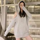 Cut Out Hoodie Gray - One Size