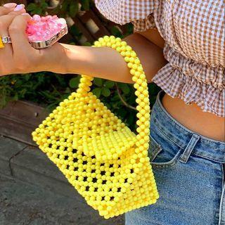 Beaded Mini Flap Hand Bag