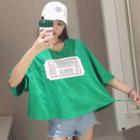 Ticket Applique 3/4 Sleeve T-shirt