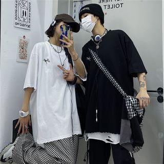 Couple Matching Long-sleeve Lettering T-shirt / Short-sleeve T-shirt