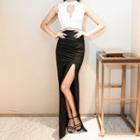 Set: Halter-neck Top + Midi Pencil Skirt