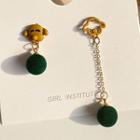 Bead Dangle Earring 1 Pair - Stud Earring - Non-matching - As Shown In Figure - One Size