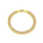 Fashion Bright Plated Gold Geometric Pattern Cubic Zirconia Bracelet Golden - One Size