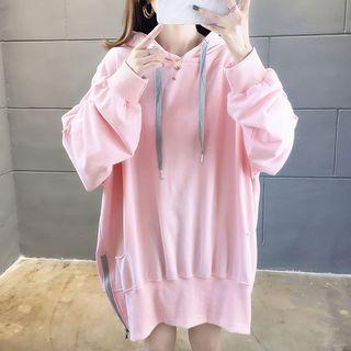 Zip Detail Oversize Hoodie