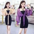 Set: Halter Sheath Minidress + Light Jacket