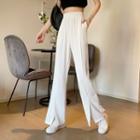 High-waist Oversized Front-slit Pants