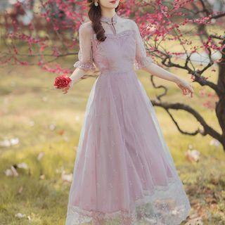 Lace Maxi A-line Dress
