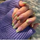 Printed Faux Nail Tips Jp821 - Green - One Size