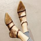 Ankle-strap Pointy-toe Flats