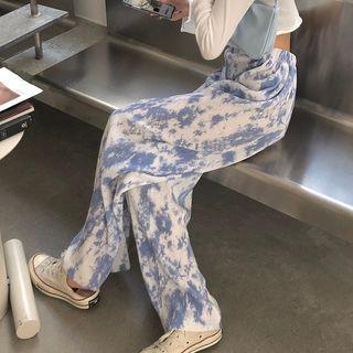 Wide-leg Splatter Print Pants