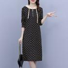 Hooded Letter Print Midi A-line Dress