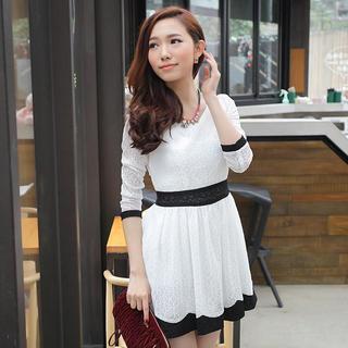 Contrast Trim A-line Dress