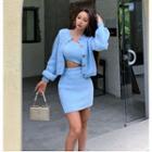 Knit Camisole Top / Knit Skirt / Cardigan / Set