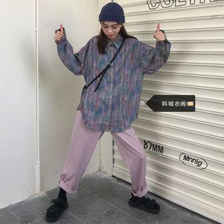 Oversize Shirt / Cropped Straight-fit Pants