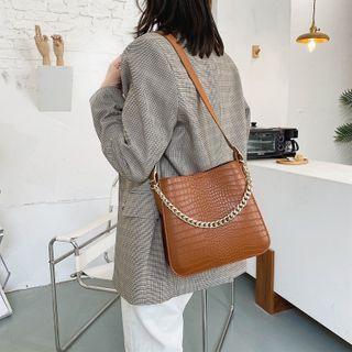 Quilted Woven Crossbody Bag