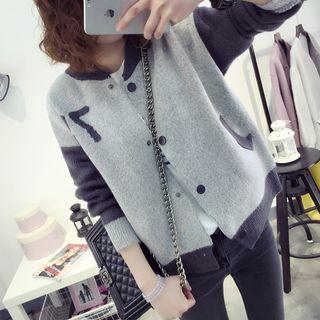 Number Panel Knit Jacket