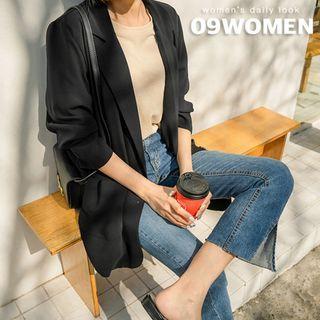 Plus Size Button-back Tailored Blazer