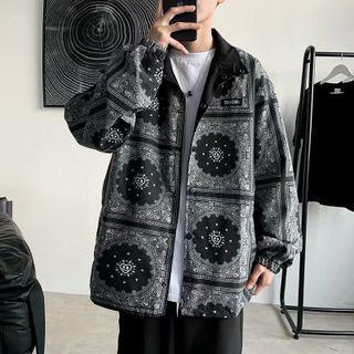 Reversible Paisley Print Button-up Jacket