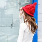 Chunky Knit Beanie Red - One Size
