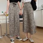 Leopard Print A-line Midi Skirt / Wide-leg Pants