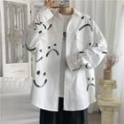 Long-sleeve Smiley Print Shirt